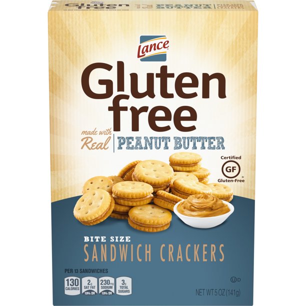Lance Gluten Free Sandwich Crackers, Peanut Butter BiteSized, 5 oz, 4
