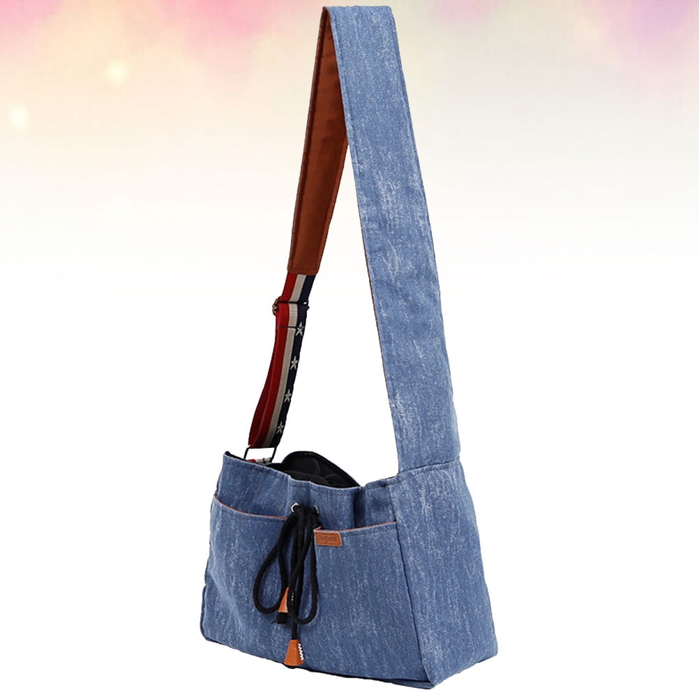 OUNONA Outdoor Pet Sling Bag Blue Soft Comfortable with Safety Rope