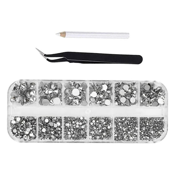 MULTICOLOR 3D Nail Art Rhinestones Crystal Tamaño Gems Diamonds Beads Craft Maquillaje Ropa Zapatos Joyas Haciendo Art Supplies - Plata Sunnimix Arte de uñas pegatinas