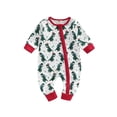 thumbnail image 1 of Arvbitana Infant Baby Girls Boys Christmas Jumpsuits Dinosaur Pastry Print Round Neck Long Sleeve Oblique Zipper Playsuit Autumn Casual One Pieces  Clothes 0-18M, 1 of 8