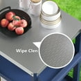 thumbnail image 3 of Portable Outdoor Grill Table with HDPE Legs，Grill Cart with Stainless Steel Top&3-Shelf Storage for BBQ Prep Table，A Long-lasting Dining Cart Suitable for Outdoor&Indoor Use, 3 of 7