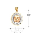 thumbnail image 3 of 14K Tri Color Gold Baptism Charm Pendant with 2.3mm Figaro 3+1 Chain Necklace - 16", 3 of 6