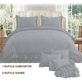 thumbnail image 2 of D.N.G. BEDDINGS 1 Piece Luxury 5 Inch Two Layer Ruffle Comforter Premium Super Soft, 800 TC, 100% Egyptian Cotton, Super Soft, Full/Queen Size Silver Color, 2 of 7