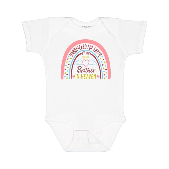 Inktastic Handpicked for Earth by My Brother in Heaven Rainbow Boys or Girls Baby Bodysuit