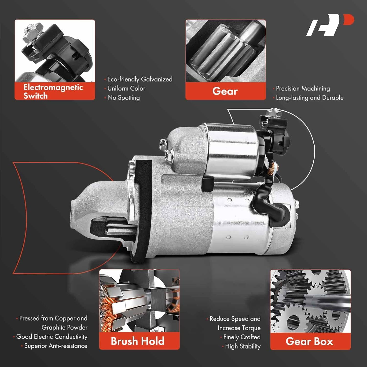 A-Premium Starter Motor Compatible with Infiniti EX35 2008-2012, FX35 2009-2012, G35 2007-2008, M35 2009-2010, V6 3.5L, 12V 1.4KW 12 Teeth CW, Replace# 23300-JK20A, S114-927