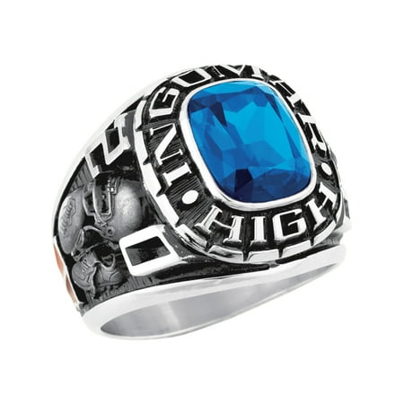 Keepsake Personalized Men's Classic Square Class Ring available in Valadium, Silver Plus, 10kt and 14kt Yellow and White Gold