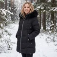 thumbnail image 4 of Women's Winter Down Coats Waterproof Thicken Hooded Insulated Quilted Puffer Jacket, Black L, 4 of 8
