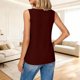 thumbnail image 5 of TaTaai Solid Color Women Tank Top T-shirt Palace Lock Hollow Out Sleeveless Irregular Collar Button Design Non See-through Machine Washable No Fading Fashion Daily Top Gift, 5 of 8