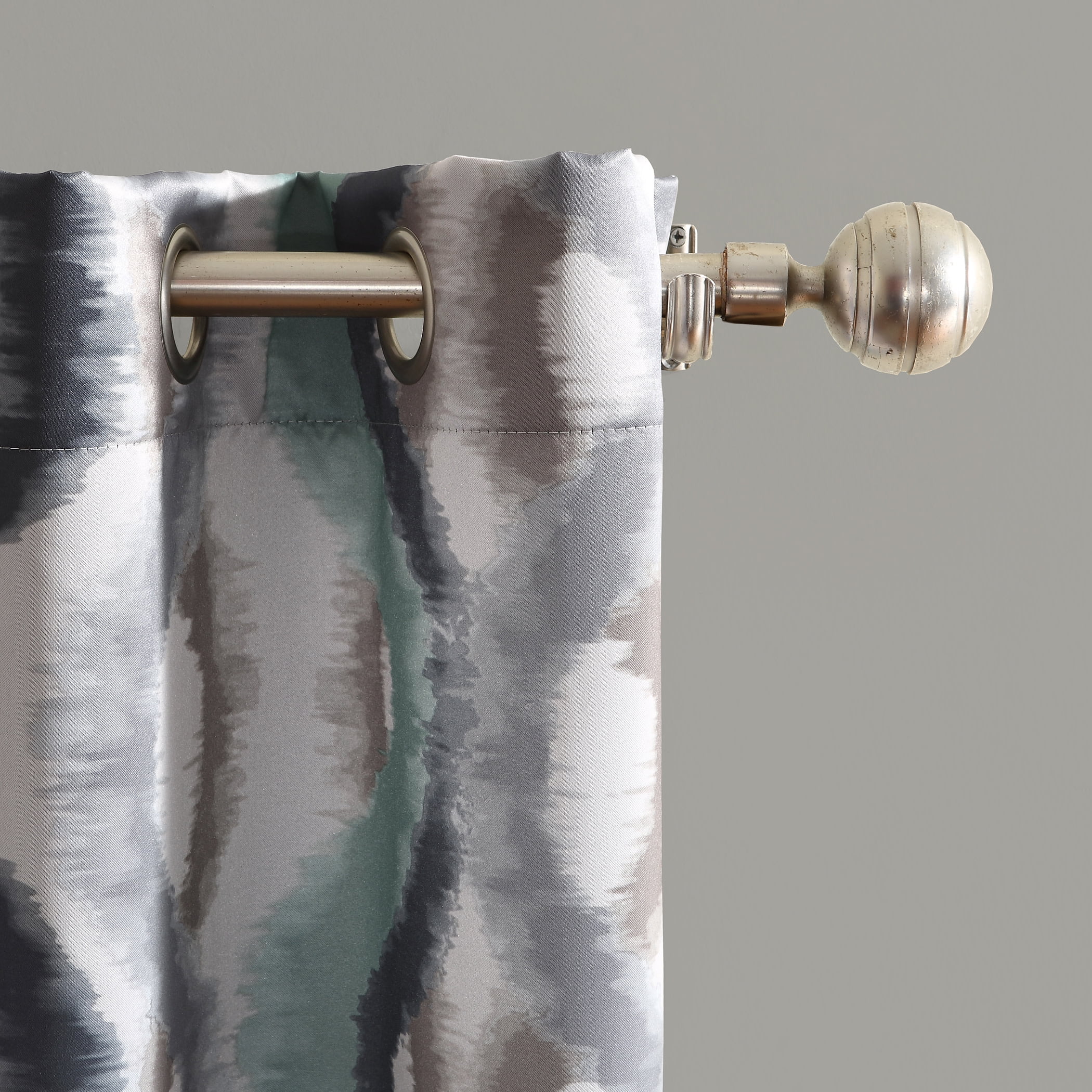Sun Zero Deltona Ogee Watercolor Energy Efficient Grommet Curtain Panel, 54"X95", Linen