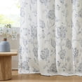 thumbnail image 3 of Exultantex European Floral Grommet Curtain 52x84 Inch, Semi-Sheer Grey Blue, 3 of 6