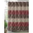 thumbnail image 2 of Brown Red Shower Curtain, Geometric Medieval Waterproof Shower Curtain Set with 12 Hooks Lightweight Washable Fabric Shower Curtains for Bathroom 36x72 Inches, 2 of 6