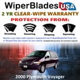 thumbnail image 2 of 2000 Plymouth Voyager Beam Wiper Blades Wipers w/2yr Warranty (Set of 3) w/Rear Wiper (WiperBladesUSA), 2 of 5