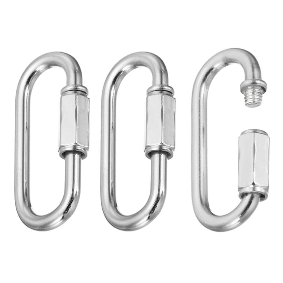 Chain Connectors, 5mm Thick Quick Link Screw Lock Oval Clips for Chandelier Pendant Lights, Chrome Color, Pack of 3