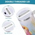 thumbnail image 5 of 40 oz Tumbler With Handle Stainless Steel Insulated Tumbler With Lid for Car Cup Holder Cute Seahorse Pattern, 5 of 9