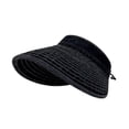 thumbnail image 4 of Sombrero de sol para mujer, portátil, informal, vaquero, visera para acampar, vacaciones, viajes, verano Negro, 4 of 9