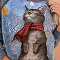 thumbnail image 4 of Chandail en Molleton Citrouille Chat pour Femmes Halloween Col Rond Pull Manches Longues Hauts Décontractés Amples, 4 of 7