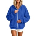 thumbnail image 5 of Brqkzdu Zip Up Hoodies for Women Long Sleeve Comfy Hooded Sweatshirt Fall Loose Fitting Oversized Sweatshirt with Pockets, 5 of 7