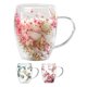 thumbnail image 4 of Taza de vidrio de doble pared de 350 ml con flores secas, taza de café espresso con aislamiento, tazas de café, tazas de vidrio de doble capa, flores secas, 4 of 5