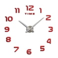 thumbnail image 1 of Reloj de pared grande DIY Reloj de pared moderno 3D con pegatinas de números para decoración de sala de estar, oficina, regalo, rojo, 1 of 6