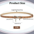 thumbnail image 2 of 0.5 Inch Width PU Leather Waist Band with Gold Alloy Bowknot Buckle Skinny Waist Belt Brown Adjustable Thin Elegantes Leather Belt Strap Slim, 2 of 9