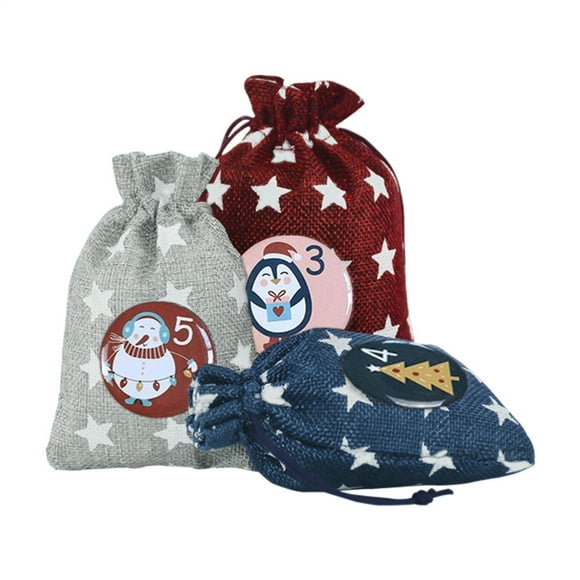 Juego de botones redondos para calendario de adviento navideño con números del 1 al 25 para decoración de regalos, cintas, bolsas de tela y paquetes