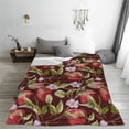 thumbnail image 5 of Honeii Leaf And Fruit Print Fleece Blanket - Throw Blanket for Bed, Sofa, Couch, Camping, and Travel , Microplush Ultra Soft Warm Blanket-40"x30", 5 of 7