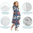thumbnail image 7 of Blue Football Helmets and Balls Pattern Hooded Bath Towel，60"x35" for Ages 3 To 12 Kids, Quick Dry Lightweight Soft Microfiber Hood Beach Towel Cover Up for Kids, 7 of 7