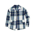thumbnail image 4 of Baberdicy Women's Flannel Shacket, Thickened Plaid Long Sleeve Shirt Jacket for Casual Style , Plaid Flannel Shacket, Fleece-Lined Fall Shirt, Casual Outdoorshirt Blue S, 4 of 4