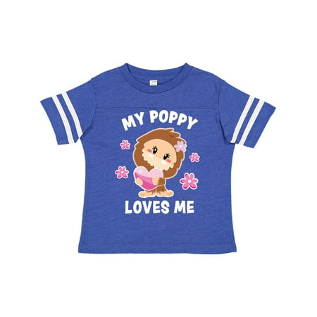 

Inktastic My Poppy Loves Me with Bigfoot Gift Toddler Toddler Girl T-Shirt