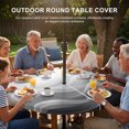 thumbnail image 3 of Round Outdoor Tablecloth with Umbrella Hole and Zipper, Black Grey Ombre Tablecloth with Elastic Waterproof, Summer Beach Ocean Waves Coastal Patio Table Covers for 31" - 35" Picnic Pool Tables, 3 of 9