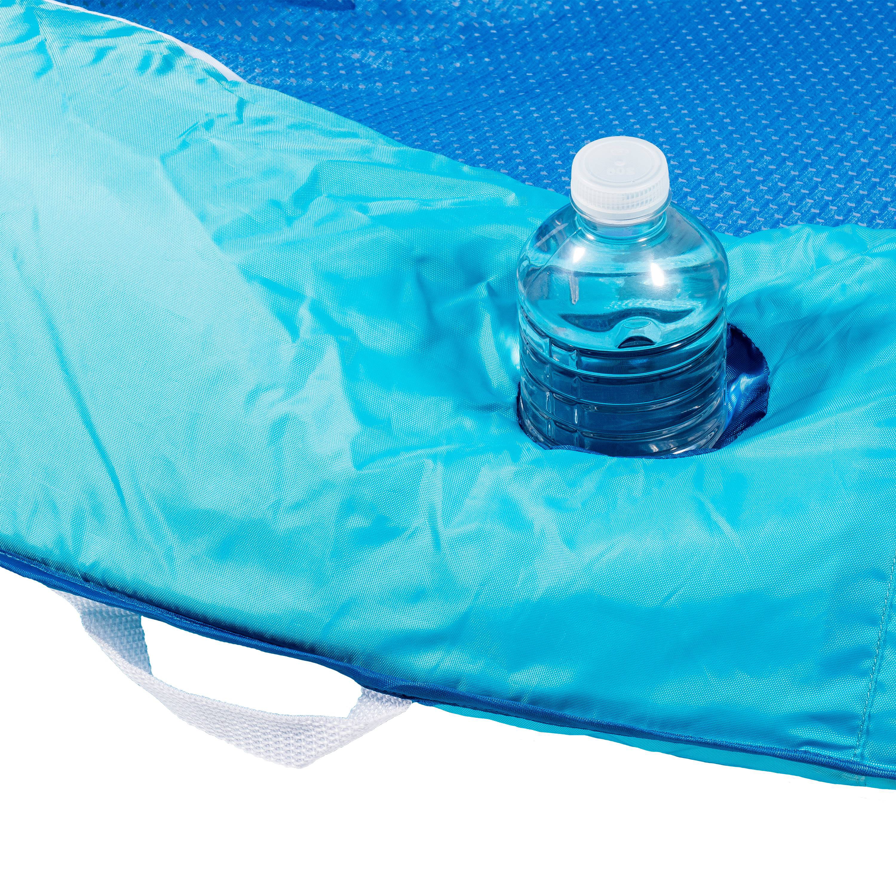 SwimWays Spring Float Recliner Swim Lounger for Pool or Lake Light Blue/Lime 