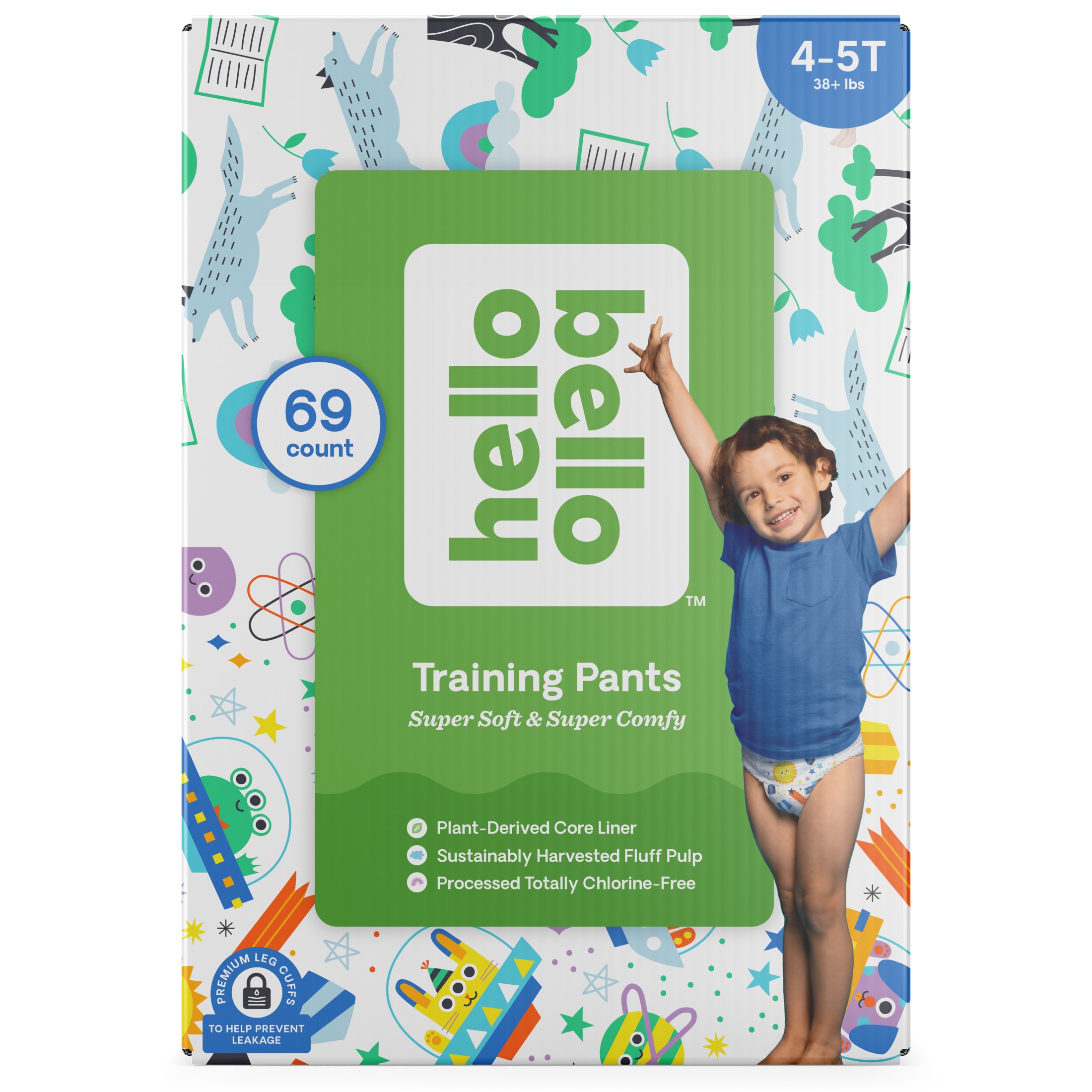 Hello Bello Training Pants I Bedtime Stories & Space Travelers I Size X-Large (4T-5T) I 69 Count - image 2 of 9
