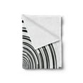 thumbnail image 2 of Spires Soft Flannel Fleece Blanket, Digital Spinning Hypnotic Design Focus Vortex Circle Cosmos Concept Computer Print, Cozy Plush for Indoor and Outdoor Use, 60" x 80", Black Grey, by Ambesonne, 2 of 5