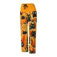 thumbnail image 5 of WXLWZYWL Halloween Pajama Pants for Women Cute Pumpkin Print Lounge Pants Comfy Drawstring Wide Leg Palazzo Pants with Pocket, 5 of 6