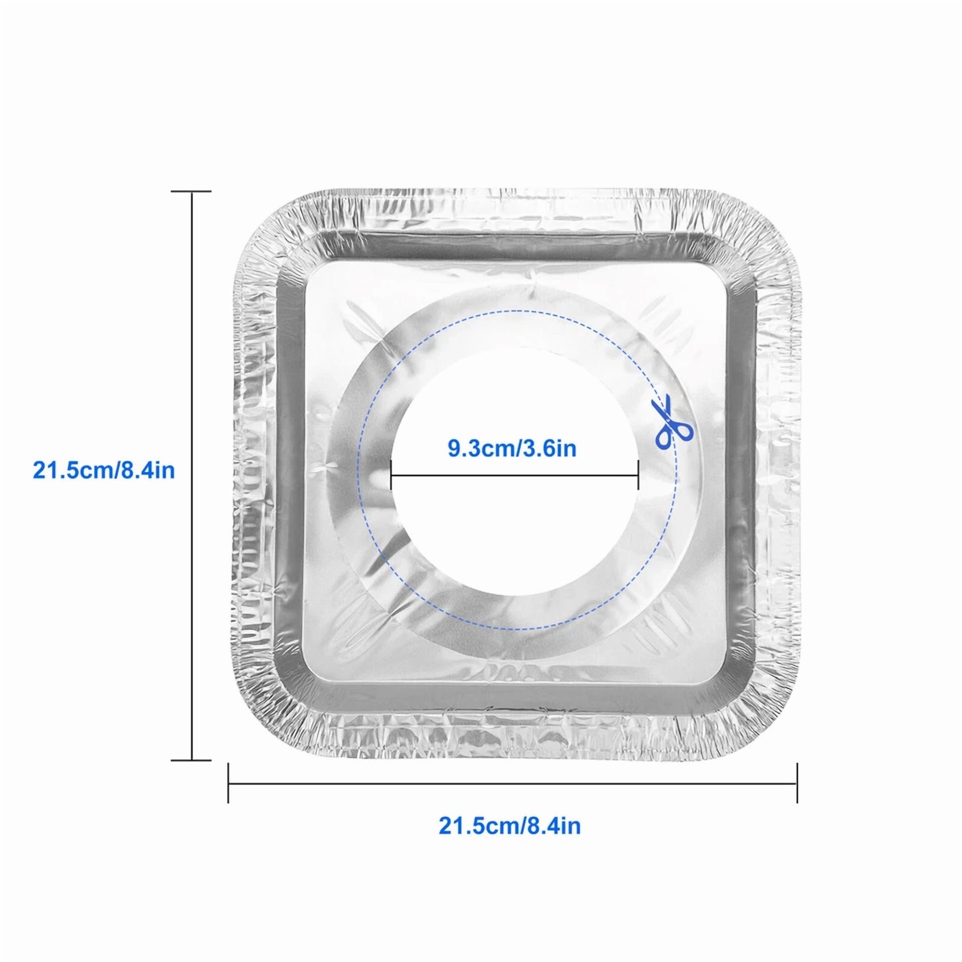 KLYNE - 50Pcs Aluminum Foil Gas Stove Burner Liners Covers, Square Thick Range Protector