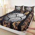 thumbnail image 3 of jejeloiu Football Soccer Game Bed Sheets,Kids Sport Gamer King Sheets,Rustic Autumn Leaves Sheet Set For Boys,Luxury Bedroom Decor,4-Piece, 3 of 7