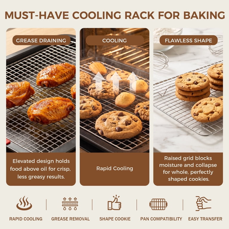 Kikcoin 4-Piece Baking Sheets Set with Cooling Rack photo 5