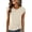Beige, variant on Womens Summer Round Neck Cap Sleeve T Shirt Solid Side Drawstring Ruched Casual Tops for Daily Wear Watermelon Red