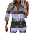 thumbnail image 1 of Tops para mujer Camisas Blusas Elegantes Camisas casuales de manga larga Estampado de moda Cuello vuelto Camisa con botones Odeerbi ODB-5, 1 of 8