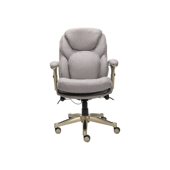 Serta Works - Chair - executive - ergonomic - armrests - tilt - swivel - fabric - light gray