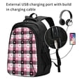 thumbnail image 2 of Yiaed Heart Plaid Print Laptop Backpack,Business Travel Durable Laptops Backpack with USB Charging Port,Water Resistant College Computer Bag, 2 of 5