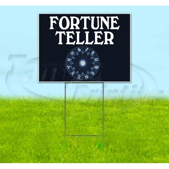 Fortune Teller (18" x 24") Yard Sign, Includes Metal Step Stake