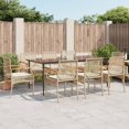 thumbnail image 1 of vidaXL 9 Piece Garden Dining Set with Cushions Beige Poly Rattan, 1 of 4