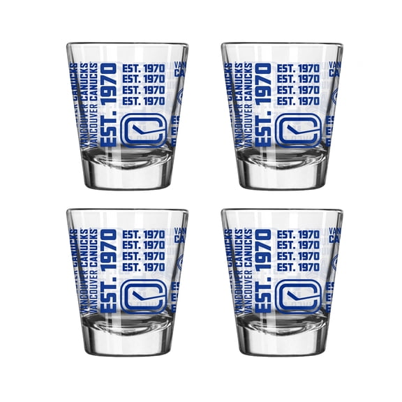 Logo Brands Vancouver Canucks 4-Pack 2oz. Shot Glass Set