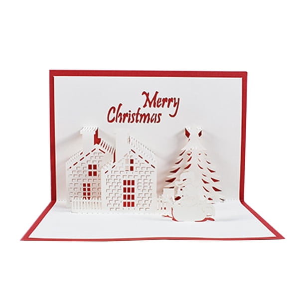 3D Pop Up Tarjetas de Navidad Tarjetas de felicitación navideñas con sobre Decoración de Navidad Adorno Navidad Nuevo