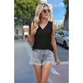 thumbnail image 5 of Women Summer Tank Top Eyelet Embroidery 2025 Vacation Sleeveless V Neck Loose Fit Shirt Spring Fashion Casual Clothes Black XL, 5 of 9
