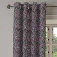 thumbnail image 2 of Ambesonne Leopard Print Grommet Curtain, Cheetah Panther Spots, 50" x 84", Black Grey and Pink, 2 of 6