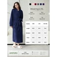 thumbnail image 3 of AMITOFO Long Robes for Women, Soft Fluffy Fleece Bath Robe with Front Pocket, Winter Warm Plush Lapel Women's Robes, Adjustable Belt, 3 of 8