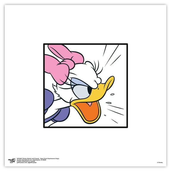 Gallery Pops Disney Mickey and Friends - Daisy Duck Expressions Angry Wall Art, Unframed Version, 12" x 12"