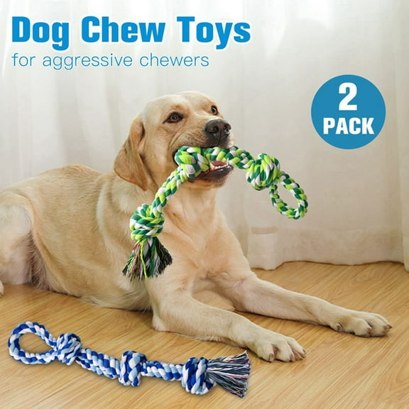 Dog Rope Toys 2 Nearly Indestructible Dog Toys, Dog Toy for Medium to Large Breed, Dental Cleaning Chew Toys